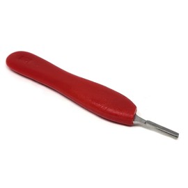 Multipurpose Scalpel Handle #6 with Hard Plastic Knife Handle, Durable Blade Holder, Wide Red Color Handle for Easy Identification, Fits Surgical Blades No. 20, 21, 22, 23, 24 and 25