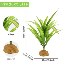 Reptile Silk Plants - Premium Aquarium & Terrarium Decor,Artificial Plants for Fish Tanks, Geckos, Bearded Dragons, Snakes, Turtles, and Lizards Habitats - Durable, Non-Toxic, Easy Maintenance