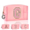 SOGOO Clear Makeup Bag,Portable Travel Toiletry Bag,Small Cute Stadium Chenille
