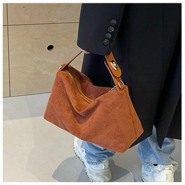 Trendy Suede Cloud Crescent Shoulder Bag Women Hobo Bags Satchels Crossbody Phone Purse Top-handle Travel Tote Handbag, Brown, Small
