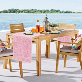 Yblut 2 Packs 12 x 72 inches Sequin Table Runner, Pink Glitter Table Runner for Birthday Party Supplies Wedding Engagement Baby Shower Holiday Celebration Event Decorations