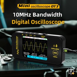 BSIDE Handheld Oscilloscope 10MHz Bandwidth Digital Oscilloscope 3.2'' TFT Display Portable Oscilloscope 48MSa/s Sampling Rate Trigger Function Auto/Nomal/Single for Fieldwork