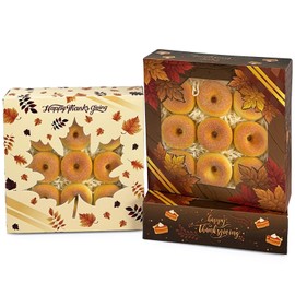 qiqee Thanksgiving Cookie Boxes with Window 12packs 9x9x2.5 Inch Bakery Box Pastry Box for Thanksgiving Day