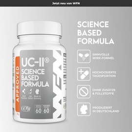 WFN Approved UC-II - Undenatured Collagen Type 2 High Dose - 60 Capsules - Joint Complex with UC II Collagen, Vitamin C & Boswellia Serrata - Produced in Germany - Externally Laboratory Tested