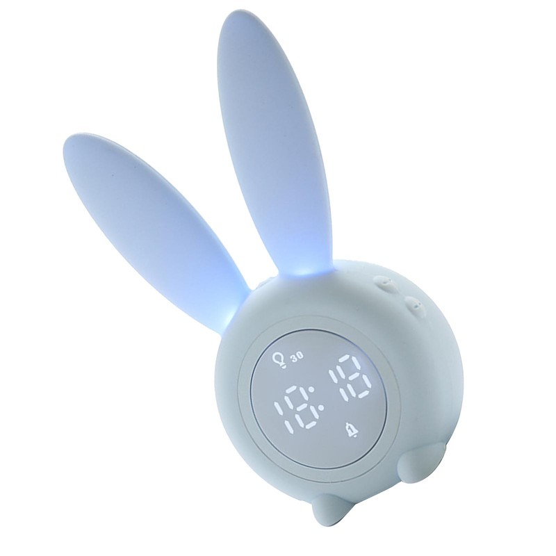 Digital Alarm Clock Cute Bunny Shape LED Night Light Luminous