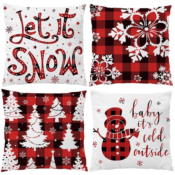 EZVING Buffalo Plaid 20x20 Throw Pillow Cover Set of 4