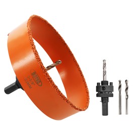 BGTEC 6-3/8" Recessed Light Carbide Grit Hole Saw for Cutting Wood,Plaster Board,Cement Board,Fiberboard,Ceiling Board,Stucco