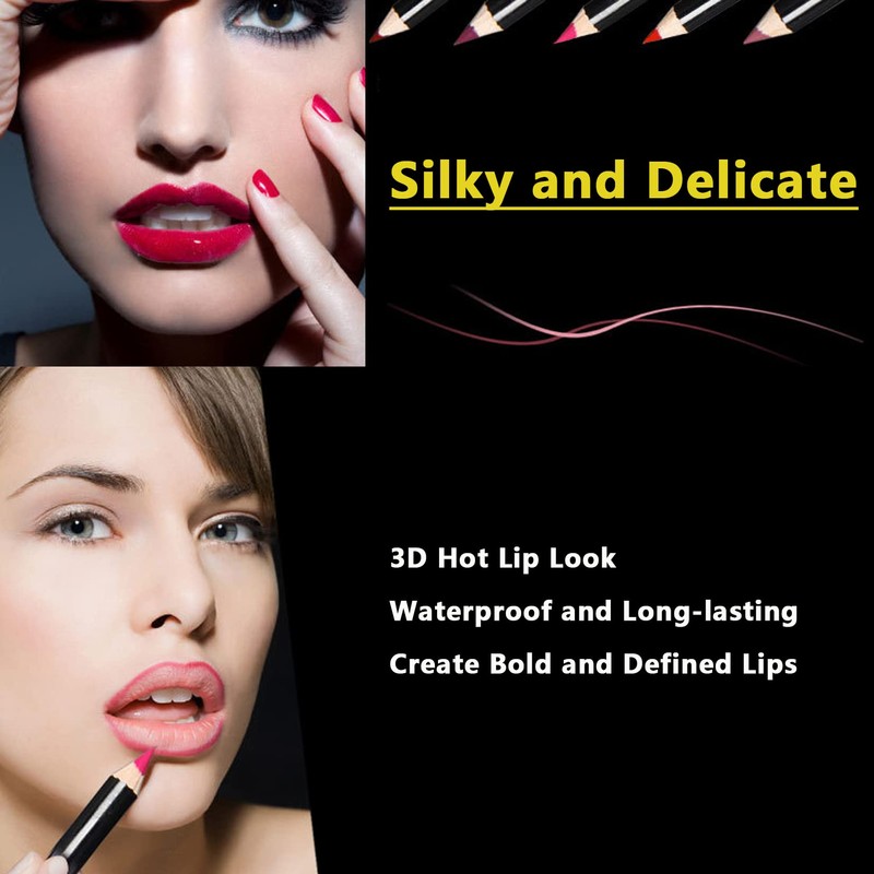 12 Pieces Professional Lipstick Set, Smooth Lip Contour Modelling Kit,