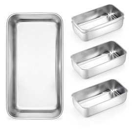 Onader Loaf Pan for Baking Bread 9 x 5 Inch Stainless Steel Deep Meatloaf Pan Set of 5