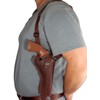 Barsony Brown Leather Vertical Shoulder Holster w/Speed-loader Pouch for 6"