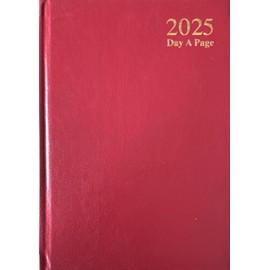 2025 A5 Hardback Day A Page Diary Saturday & Sunday Shared Page (Red)