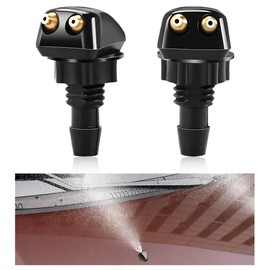 KVAEY 2 PCS Front Windshield Washer Nozzles, Windshield Left Right Wiper Washer Nozzle Sprayers, Windshield Squirter Nozzle Replacement for Most Cars SUVs Trucks, Car Accessories