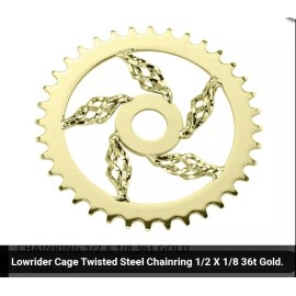 lowrider NEW GOLD BIRDCAGE SPROCKET/CHAINRING  36T, CRUISERS, LOWRIDER BICYCLES