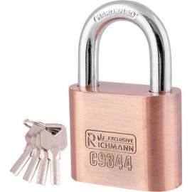 Padlock Hardened Steel Cellar Lock Shackle Lock with 4 Keys (40 mm)