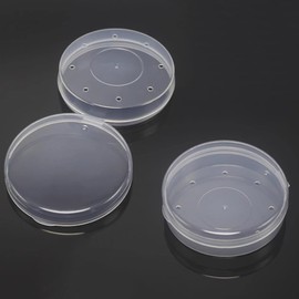 ESJNNK Puff Case, Set of 2, Round Makeup Sponge Case, Puff Organizer, Breathable, Dustproof, Transparent, Storage, Powder Puff Plastic Cosmetic Sponge Case, Travel, Portable (Diameter 2.4 inches (6.2