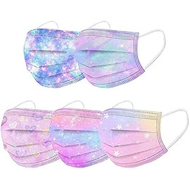 50Pcs Kids Face Mask Childrens 3 Ply Non-Woven Protective Breathable Kids Face Mask for Boys Girls Outdoor School (50Pcs Kids Mask B)