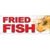 4LessCo 18x48 Inch FRIED FISH Vinyl Banner Sign With Grommets
