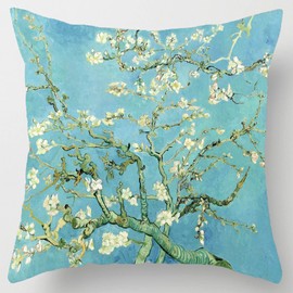 DJKKiTTQ Compatible with Pattern Decorative Cushion Cover (Almond Blossom), The Classics Super Soft Pillowcase Home Soft & Comfortable 18x18 inches (Double-Sided)