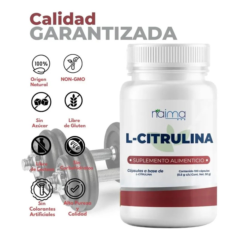 Suplemento en cápsula Naíma L-citrulina Sin sabor de 100 un