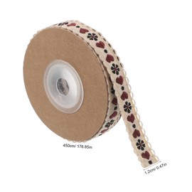 Operitacx Versatile and Charming Bow Trim: Heart-Shaped Floral Print Ribbons for Clothing Bags and Decor