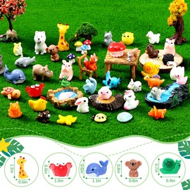 160 Pcs Mini Resin Animals Miniature Figurines for Garden Decor Tiny Animals for Dollhouse Accessories and Aquarium Decor