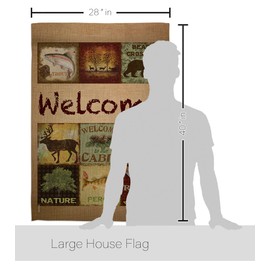 Breeze Decor HS109048-BO-03 Call of The Wilderness Nature Outdoor Decorative Vertical House Flag Set, 28"x 40" w/Flagpole, Multi-Color