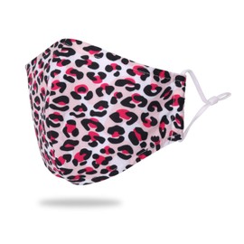 Reusable Face Mask Washable Face Covering Bandana Face Mask, 3 Layer Cotton Face Mask Breathable Fashion Face Mask for Protection Against Pollution, White & Pink, 4pcs