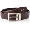 Lacoste LB84670 Men's Cow Leather Business Belt, dark brown