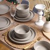 HaWare Stoneware Dinnerware Sets, 24-Piece Plates and Bowls Set for