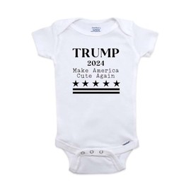 cute & funny Trump 2024 Make America Cute Again baby one piece bodysuit (White, 0-3 Months)