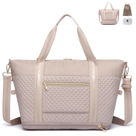 Expandable Travel Duffle Bags,Weekender Bags for Women with Shoes Bag,Carry On Overnight Bag with Toiletry Bag,Hospital Bag for Women Labor Delivery with Wet Pocket,3Pcs Set