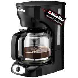 Mueller 12-Cup Drip Coffee Maker -Auto-Off, Reusable Filter, Anti-Drip, Keep-Warm Function, Coffee Machine, Household Kitchen Appliance or Home Office - COLOR: Black