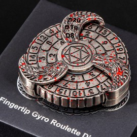 KERWELLSI Fidget Spinner DND Dice Set, Metal Rotate D&D Dice with Gift Box, Blood Dripping Dungeons and Dragons Dice Set for Warhammer 40K RPG Role Playing Table Game