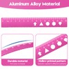MSDADA 4 Pieces Aluminium Alloy Ruler Set Protractor Triangle Mathematics