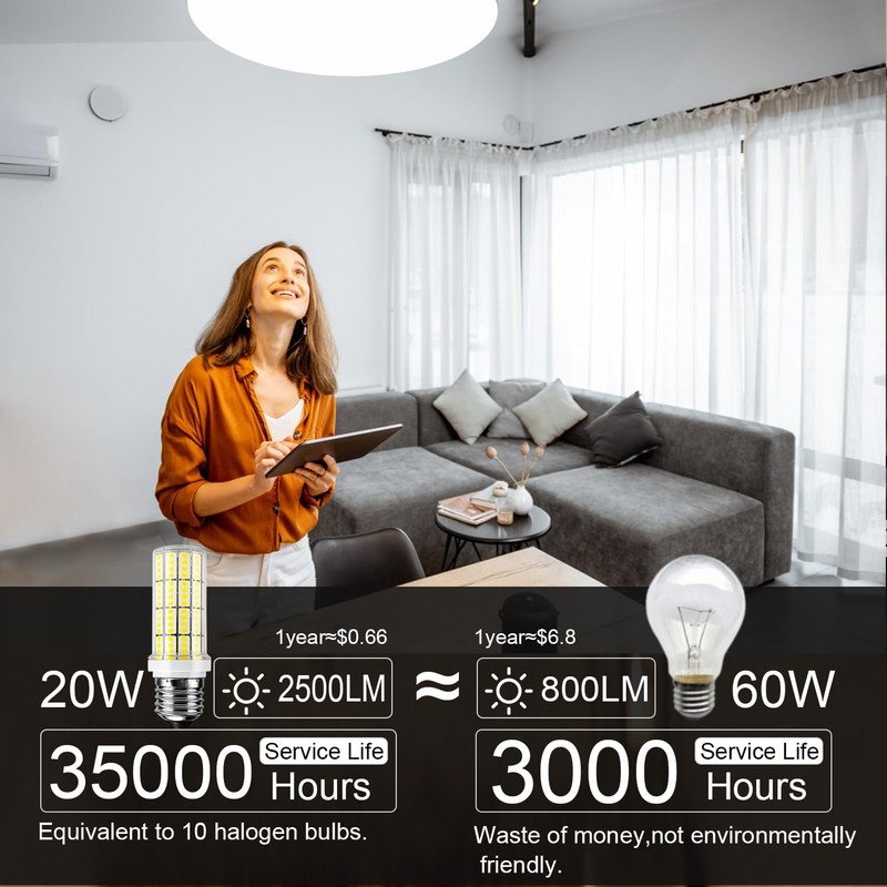 RIUVAO LED Light Bulb 200W Equivalent 2500 Lumen Super Bright