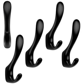 SOTECH Nana Coat Hooks Matt Black 120 x 22 x 56 mm with Concealed Mounting Coat Hooks from the BlackLine Collection Pack of 5