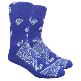Mad Toro Paisley - Calcetines con bandana, Bandana de cachemira azul., Talla única