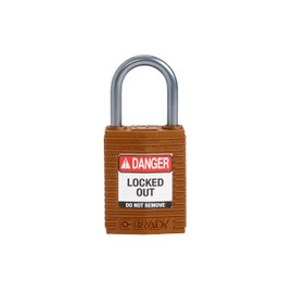 Brady (CPT-BRN-25AL-KD) SafeKey Nylon Lockout Padlock - Compact with Aluminium Shackle 25.00 mm Brown KD - Different Locking Locks Pack of 1