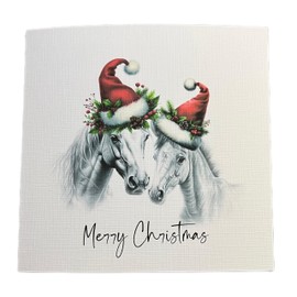 Merry Christmas horse card with Horse & Foal