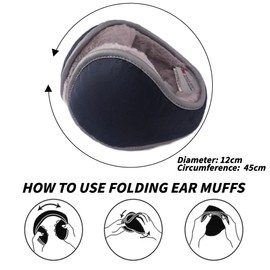 LdawyDE Ear Warmers Men's Winter Warm Fleece Ear Warmers Foldable Earmuffs Adult Winter Outdoor Women's Ear Warmers for Walking or Cycling Waterproof Reflective Design, darkblue
