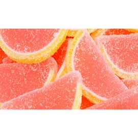 Jelly Fruit Slices Gummy Candy Individually Wrapped (Pink Grapefruit, 1 Pound)