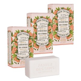 Panierdessens Absolute Perfumed Soap, 3 Pack (Rose Geranium Scent), Made in France, Southern France, Provence Scented Soap