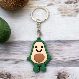 Promotech Smiling Avocado Rubber Keyring for Kids and Adults: Cheerfulness Pocket Size, Green