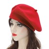 ZLYC Women's Classic French Artist Beret Beret, Traditional Red