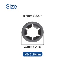 sourcing map 60pcs Internal Tooth Washers M10 Push on Retaining Clips Washers, 65Mn Steel Push Nuts
