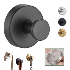 XIANTIAN Luxe Hold No-Drill Hooks,2024 Upgraded Stainless Steel Waterproof Hooks for Bathroom,Shower,Kitchen, Mirrors，andHeavy Duty Towel Holders (2, Black)