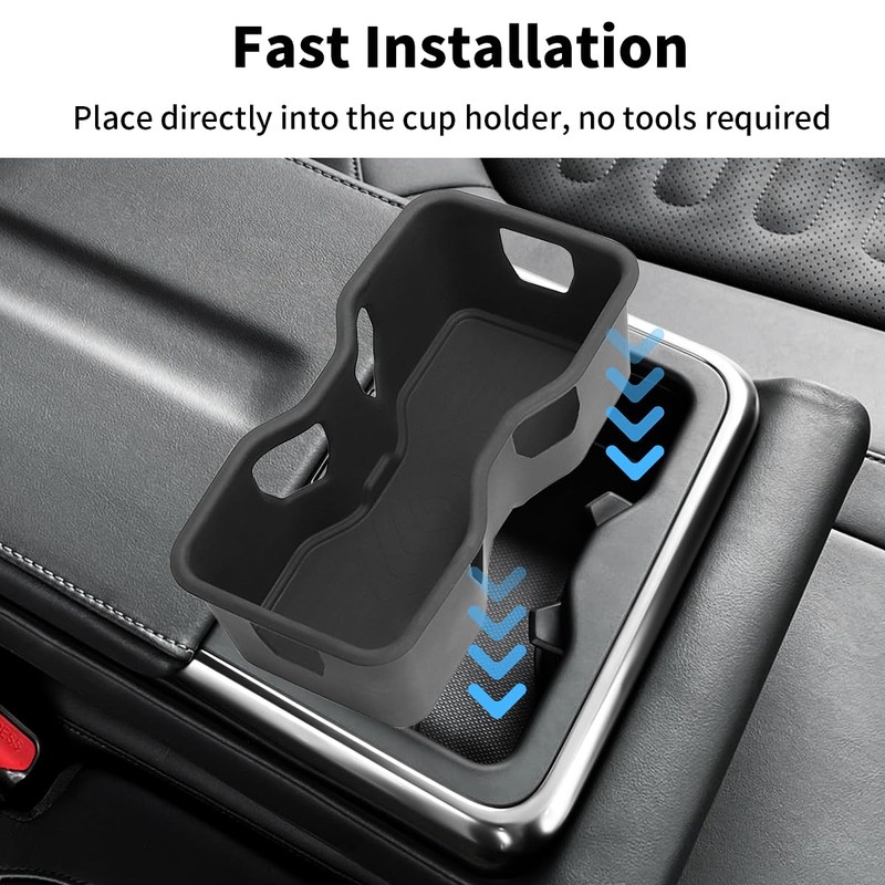 Rear Seat Armrest Cup Holder Insert Compatible with 2022-2025 Rivian