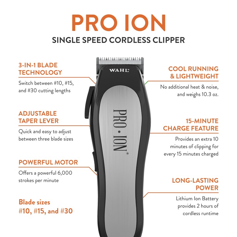 Wahl Professional Animal Pro Ion Pet, Dog, and Cat Cordless