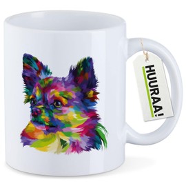 Huuraa Tasse Chihuahua Colorful Geschenk 330ml Weiß Chihuahua Präsent