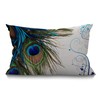 BGBDEIA Peacock Decorative Linen Cushion Covers 30 x 50 cm
